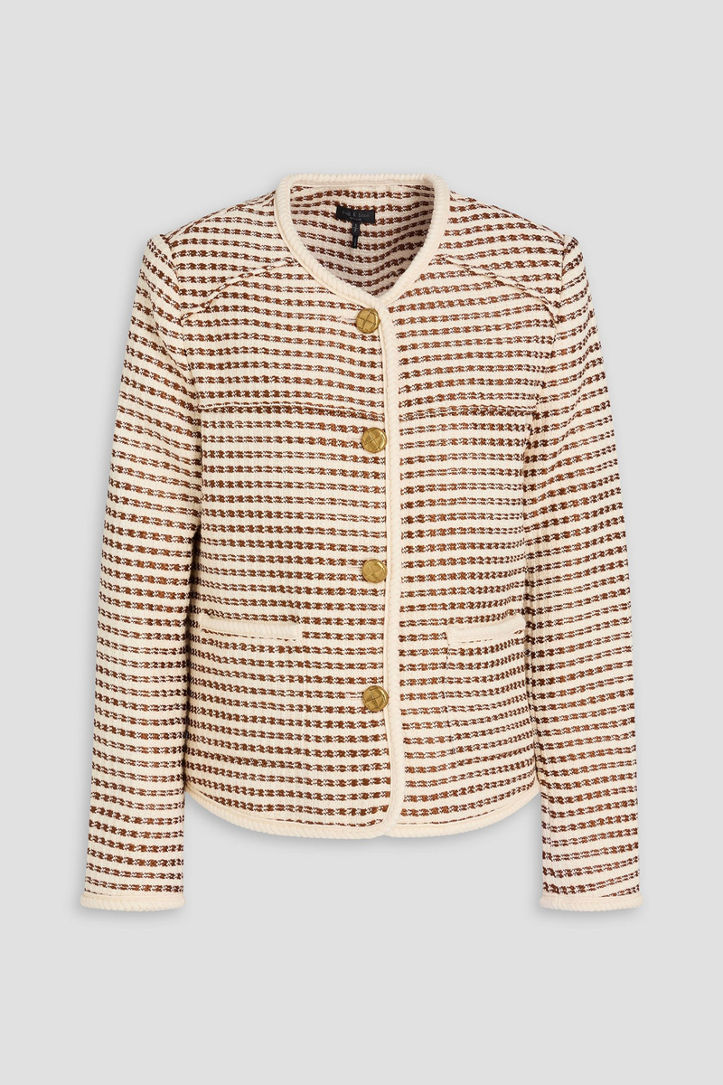 rag & bone - mirabelle cotton-blend tweed jacket - white - xxs