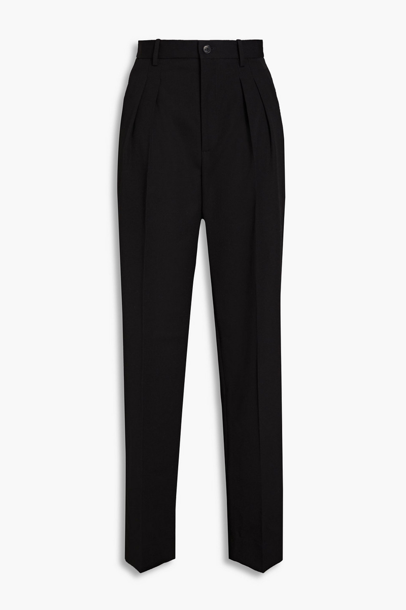 nili lotan - wool straight-leg pants - black - us 2