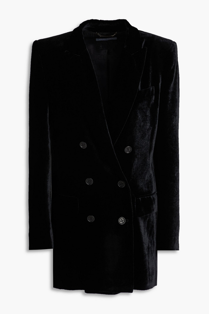 alberta ferretti - velvet blazer - black - it 40
