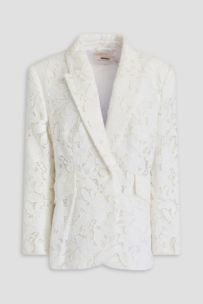 zimmermann - guipure lace blazer - white - 00
