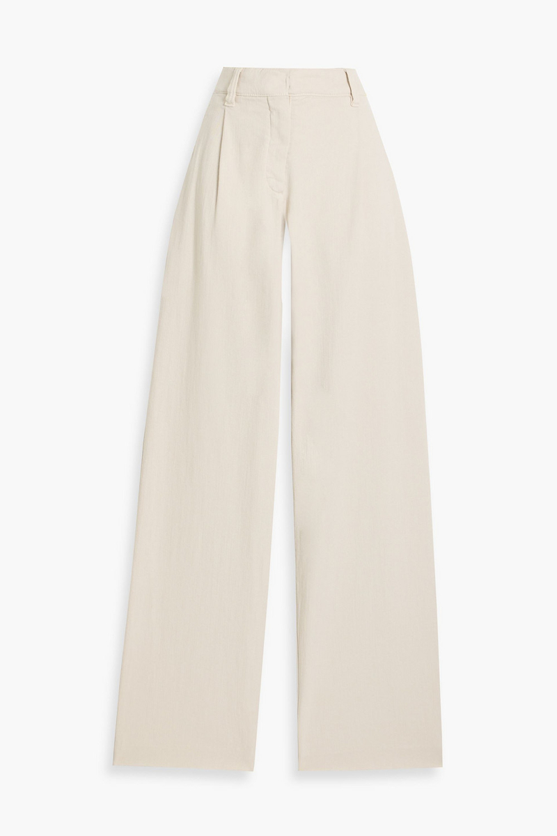 brunello cucinelli - high-rise wide-leg jeans - white - it 38