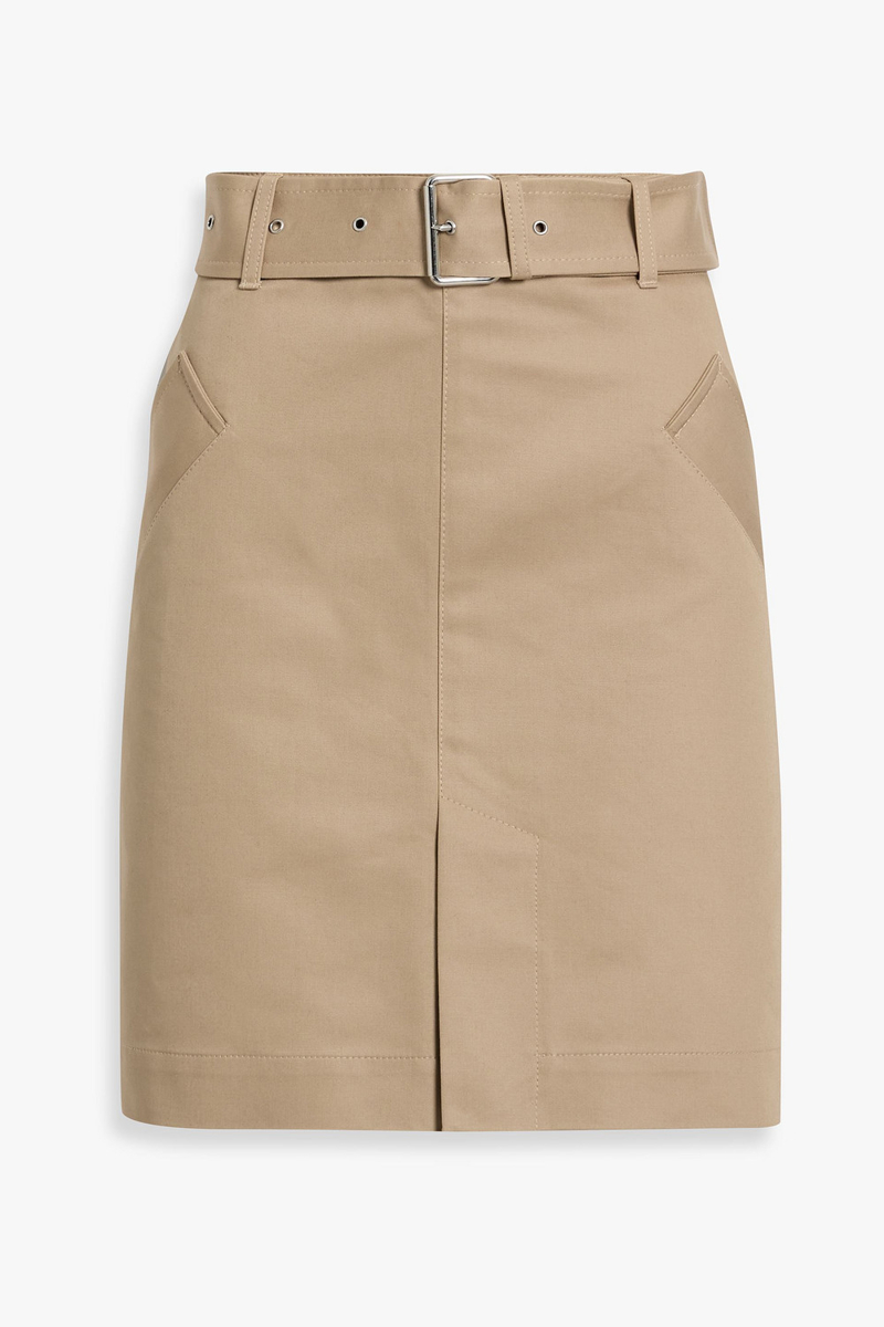 toteme - belted cotton-twill mini skirt - neutral - fr 30