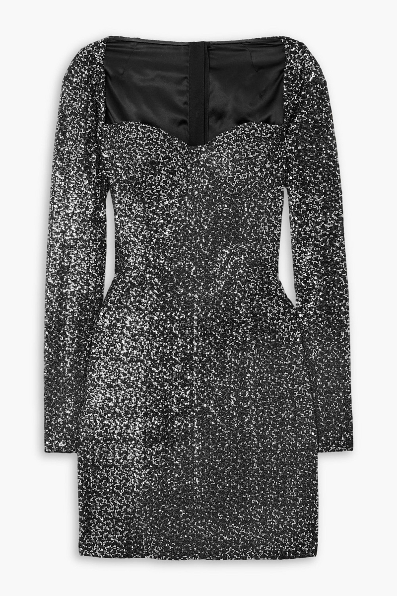 dolce&gabbana - sequined tulle mini dress - black - it 38