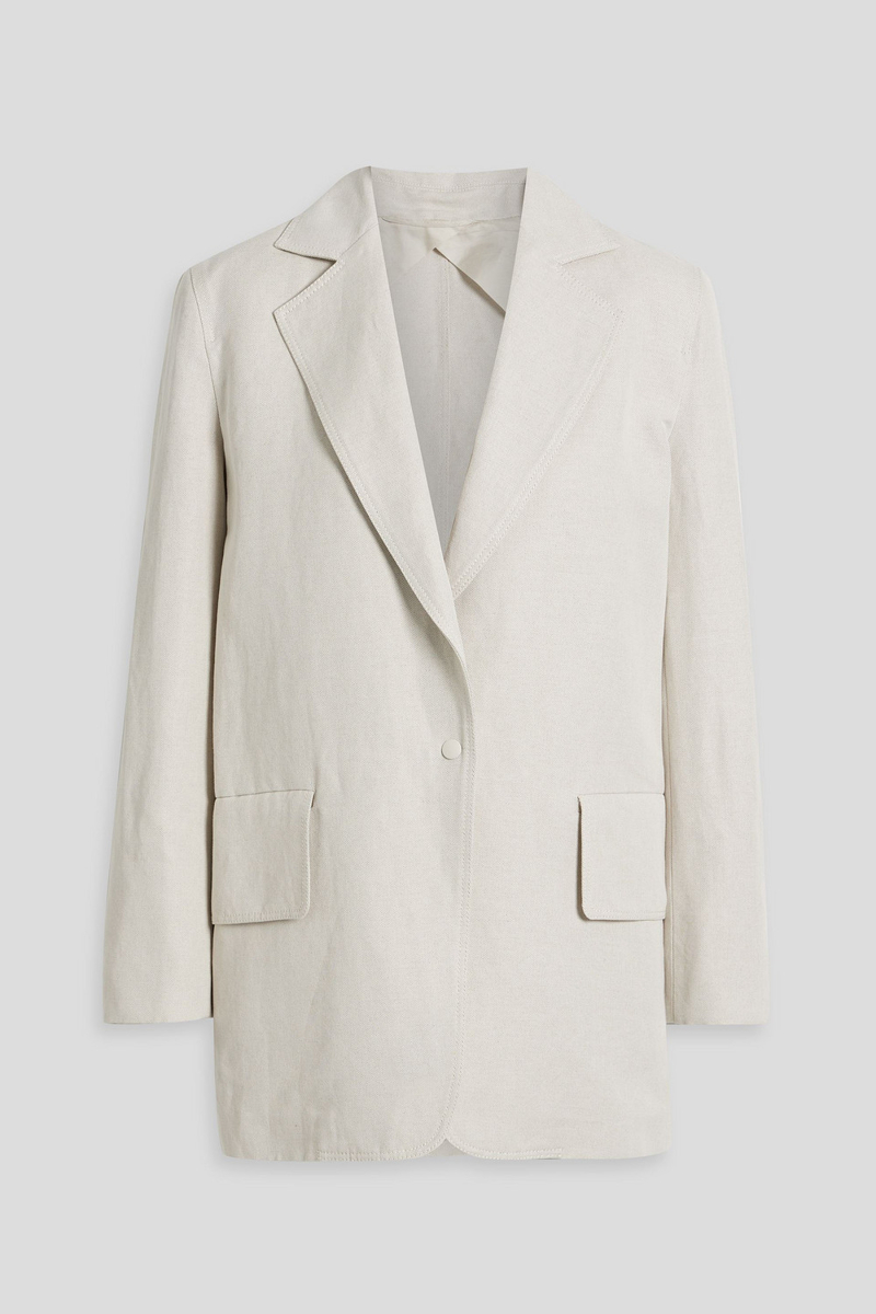 max mara - mosa cotton and linen-blend canvas blazer - white - it 42