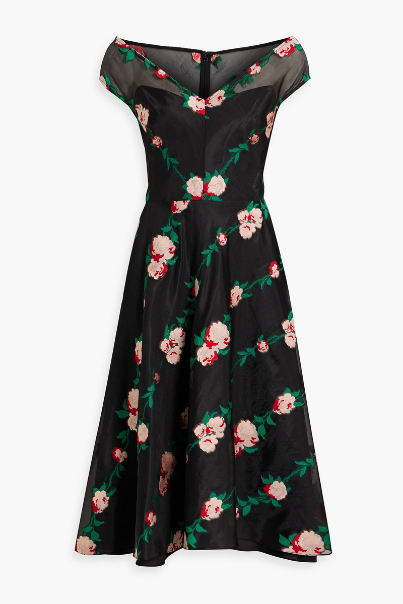LELA ROSE - Fil coupé organza dress - Black - US 2
