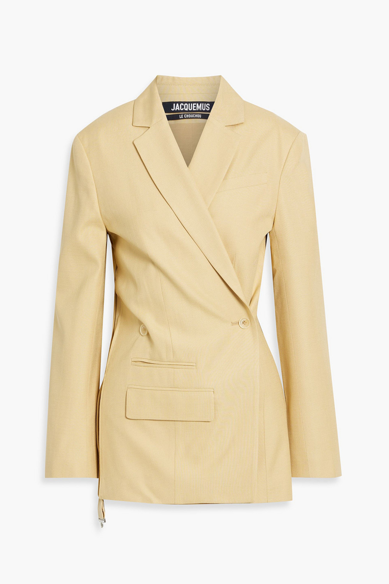 jacquemus - tibau double-breasted woven wrap blazer - neutral - fr 34