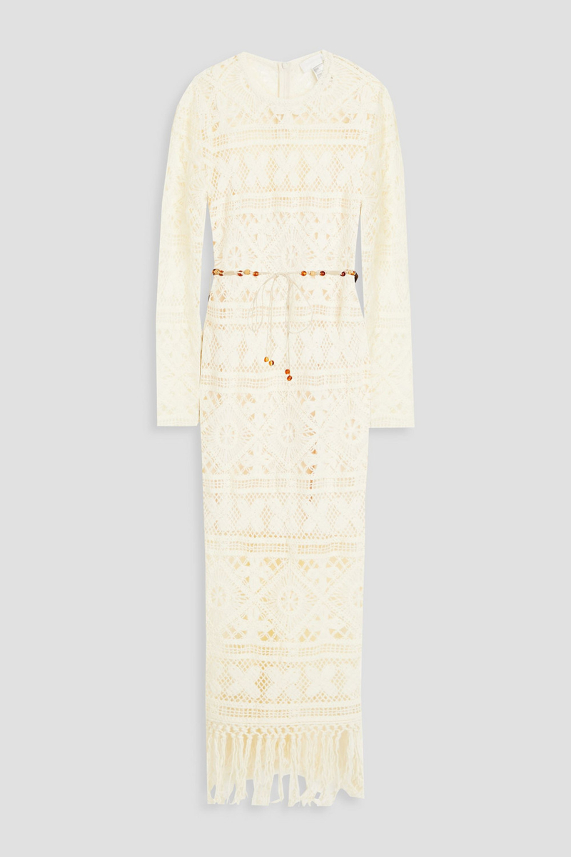 Zimmermann - Fringed macramé midi dress - White - 00
