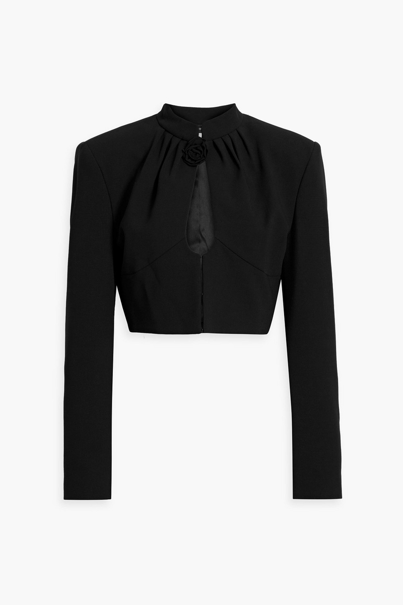 magda butrym - cropped cutout wool-blend crepe jacket - black - fr 34