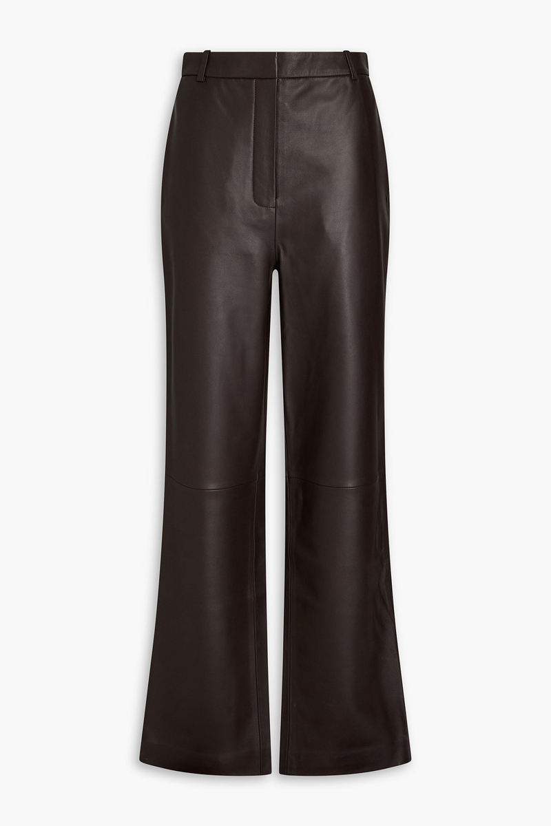 zimmermann - leather straight-leg pants - brown - 0