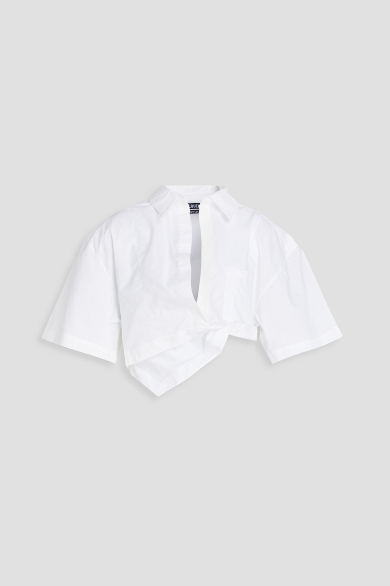 JACQUEMUS - Capri cropped cotton-poplin shirt - White - FR 38