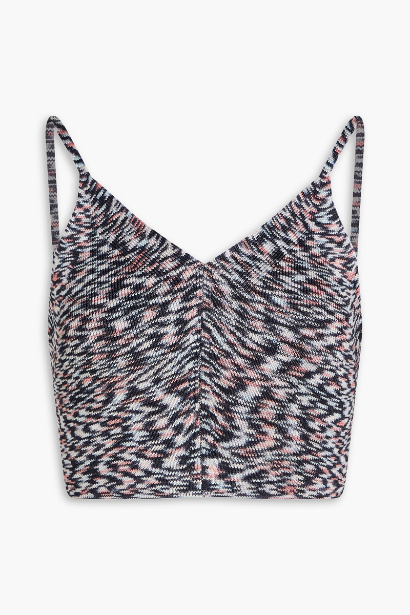 missoni - cropped space-dyed knitted top - blue - it 40