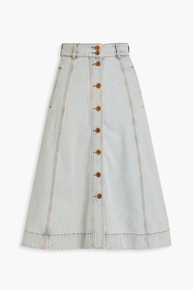 zimmermann - denim midi skirt - blue - 00