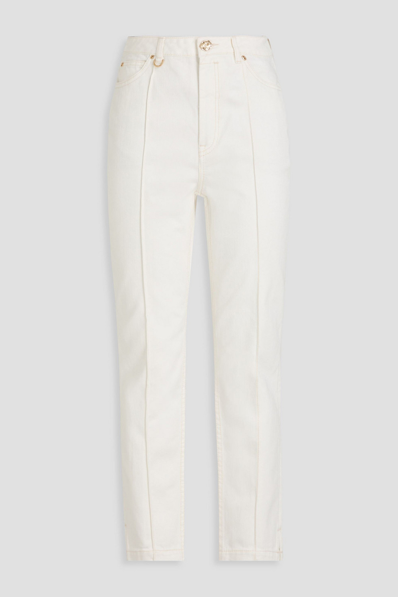 zimmermann - high-rise tapered jeans - white - 24