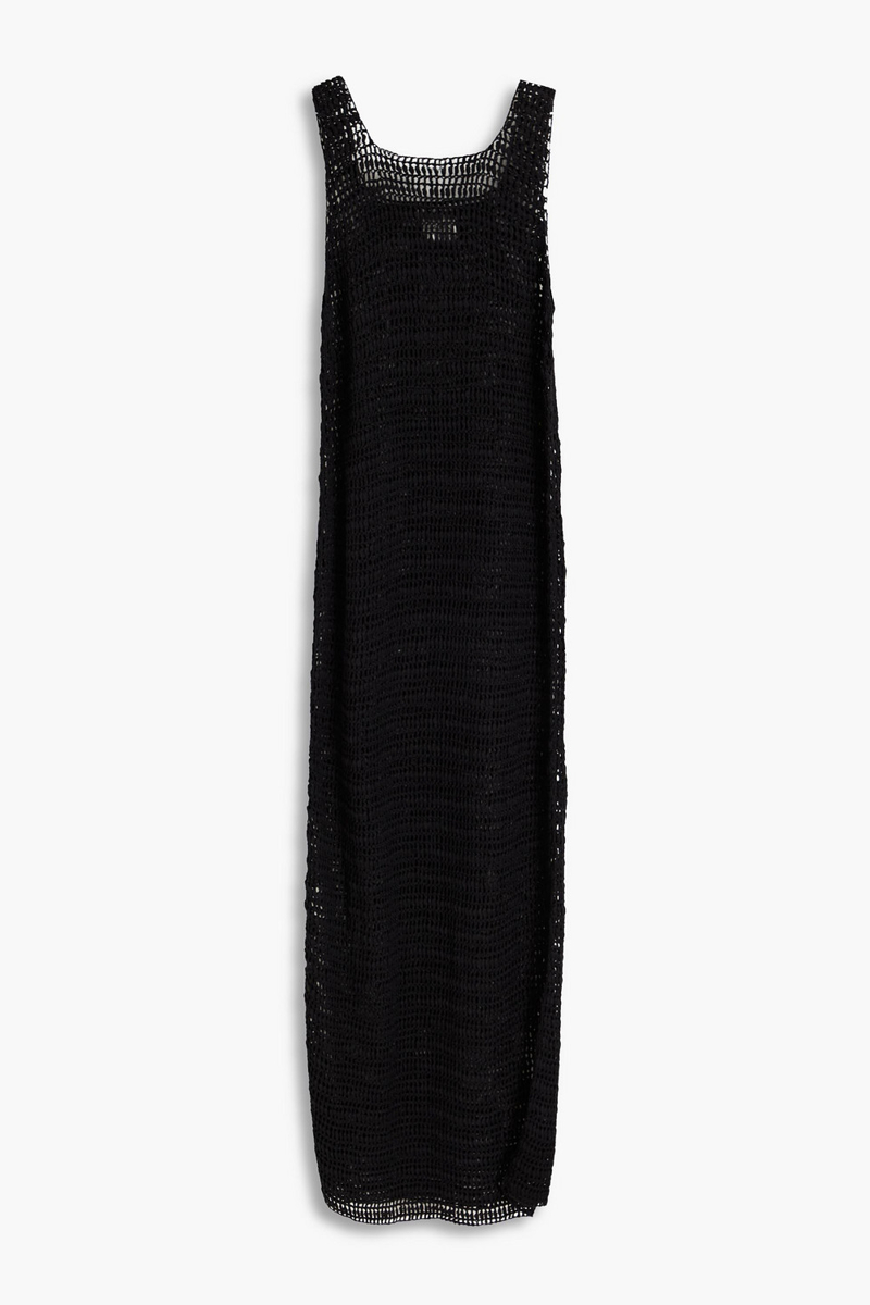 Le Kasha - Shali crocheted linen maxi dress - Black - M