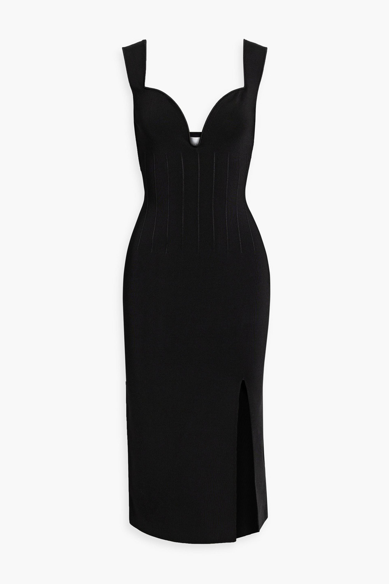 Galvan London - Electra stretch-knit midi dress - Black - XL