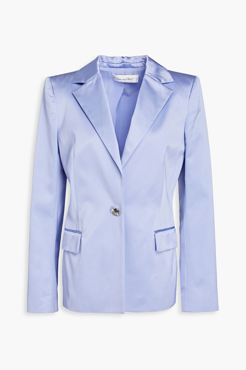 oscar de la renta - satin-twill blazer - blue - us 10
