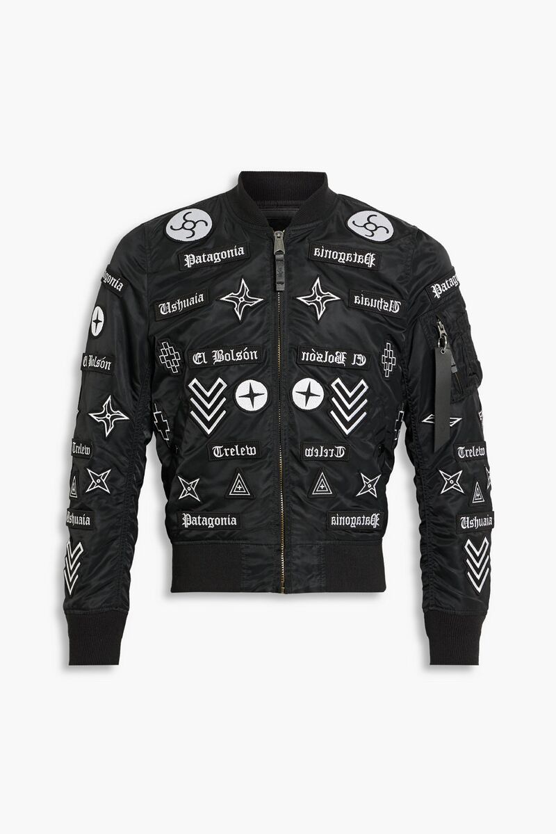 Marcelo Burlon - Appliquéd shell bomber jacket - Black - XS