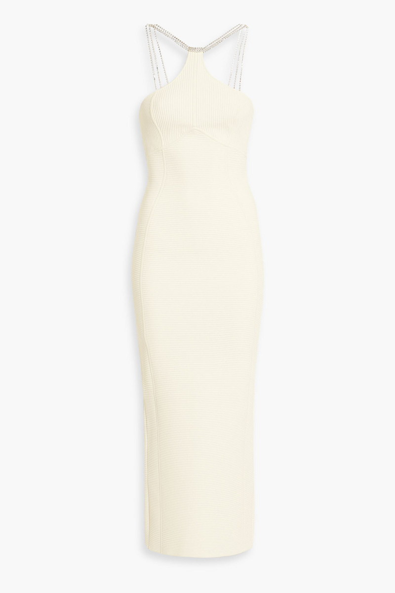 Hervé Léger - Embellished bandage maxi dress - White - XL