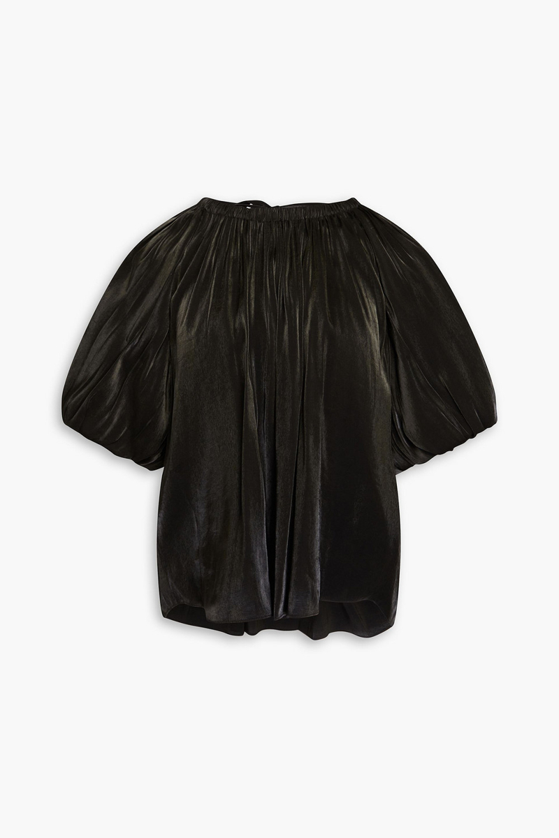 Ulla Johnson - Flo gathered satin top - Black - US 2