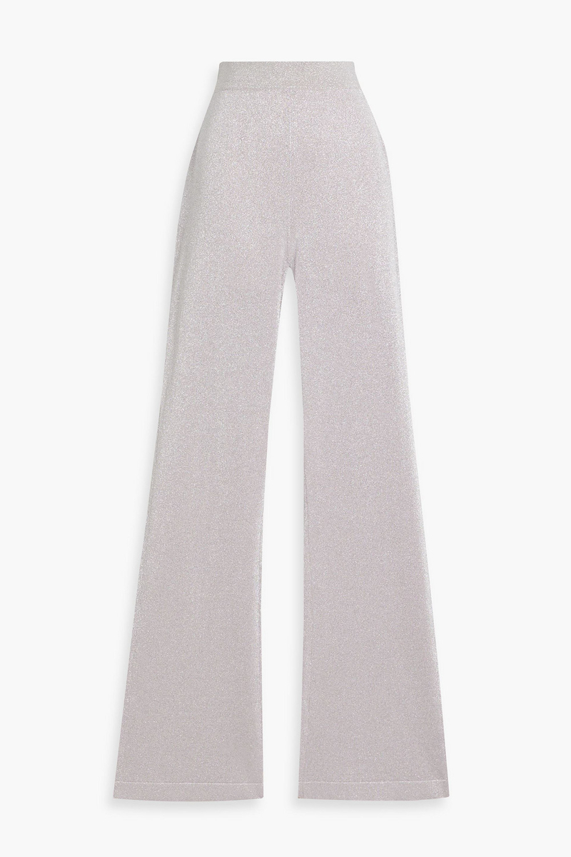 missoni - metallic knitted bootcut pants - purple - it 42