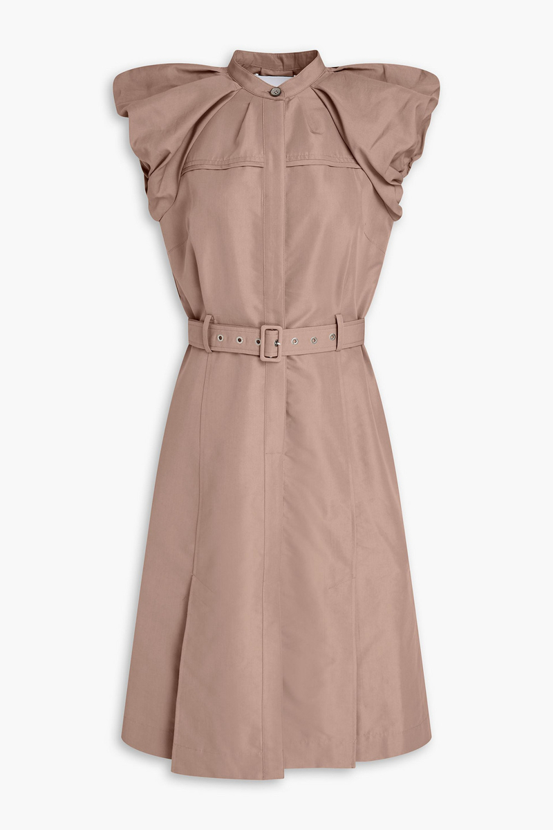 3.1 phillip lim - belted ruffled cotton-blend shirt dress - neutral - us 2