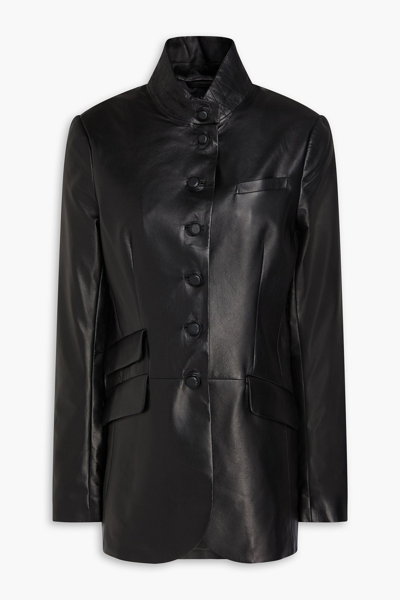 rag & bone - slade leather blazer - black - us 0