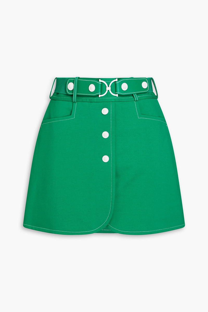 Zimmermann - Belted jersey mini skirt - Green - 2