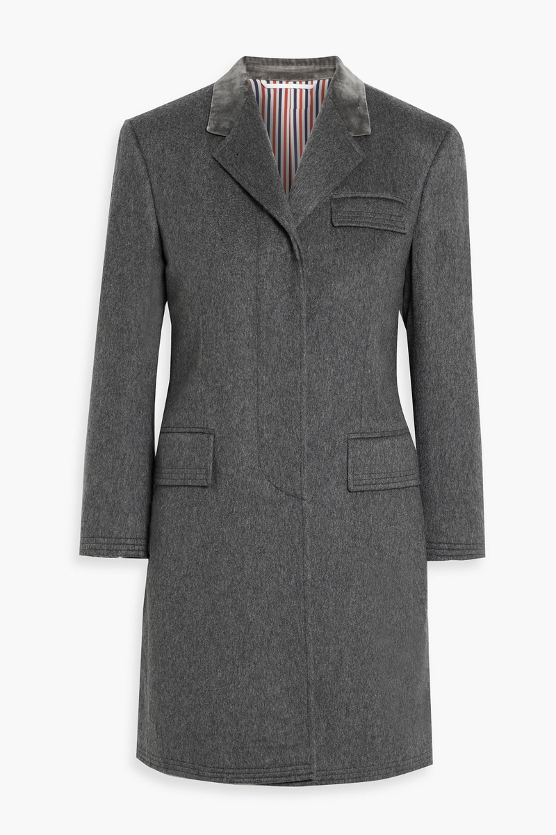 thom browne - cashmere-felt coat - gray - it 36