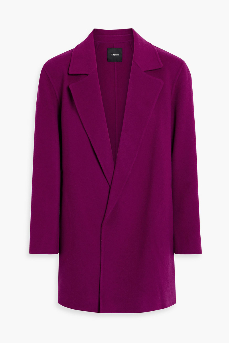 theory - clairene cashmere-felt coat - purple - xs