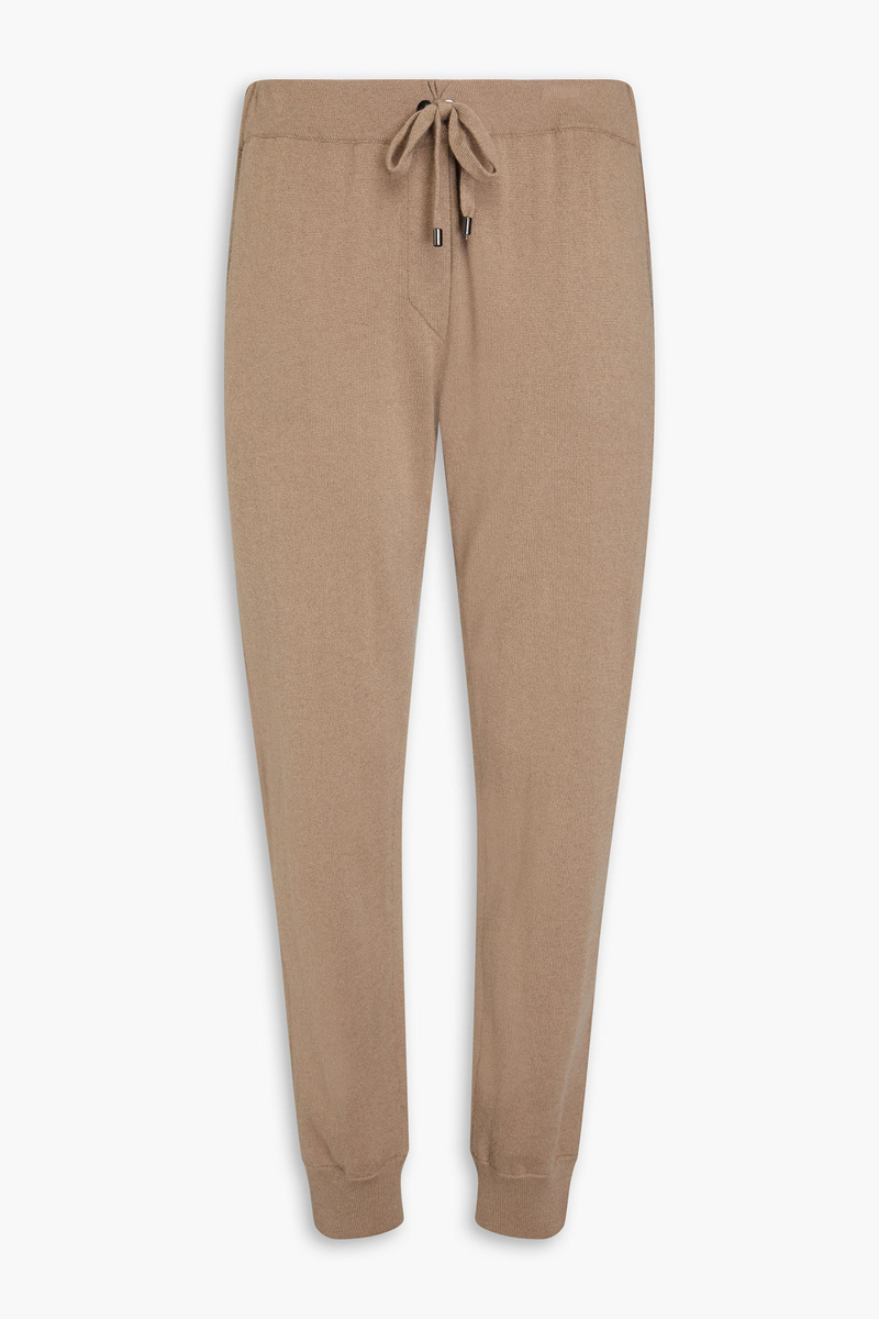 brunello cucinelli - bead-embellished cashmere track pants - neutral - m