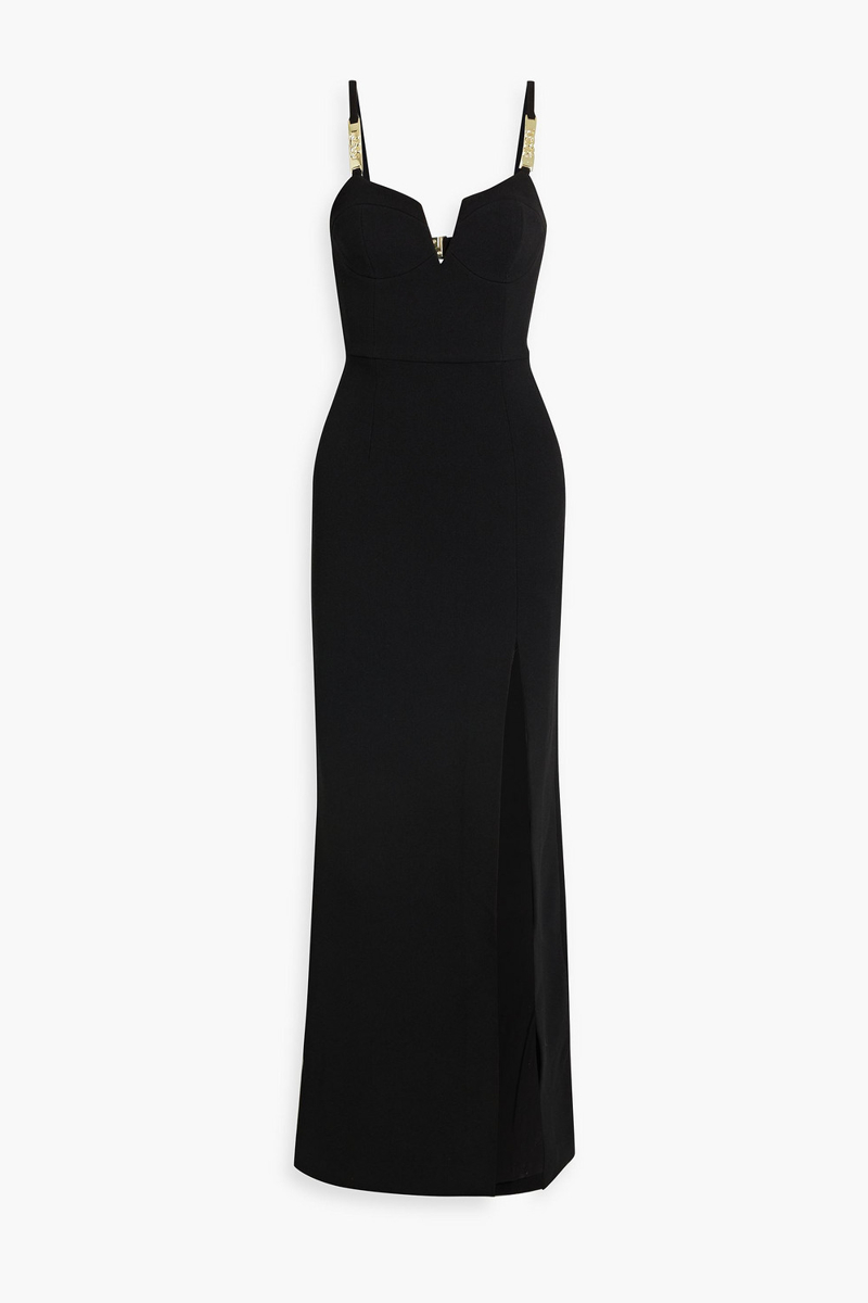 Rebecca Vallance - Piero chain-trimmed crepe gown - Black - UK 14