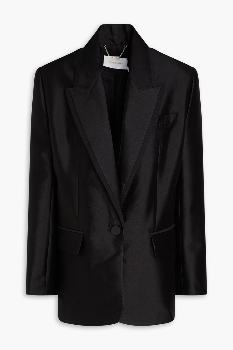 zimmermann - wool and silk-blend blazer - black - 00