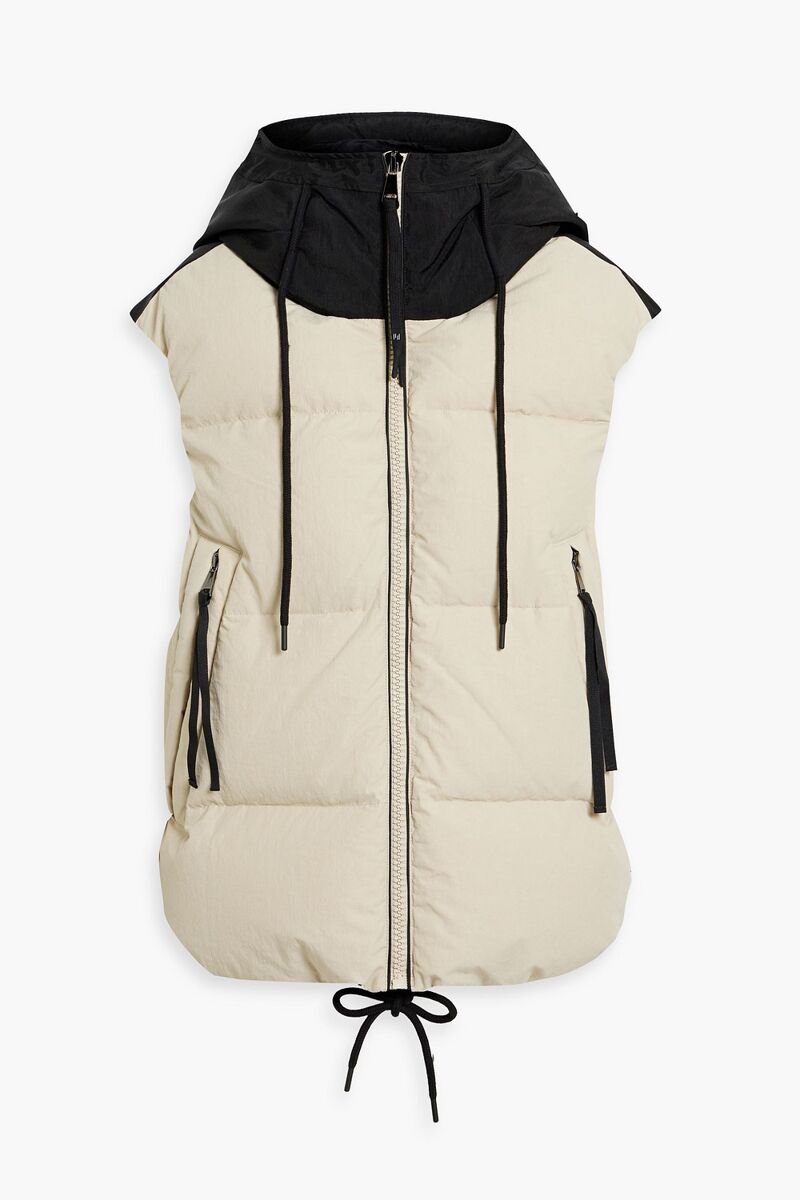 Holden - Quilted shell and canvas hooded down vest - White - S
