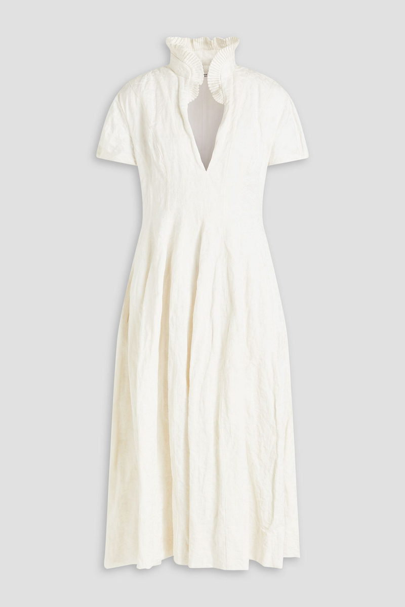 philosophy di lorenzo serafini - cotton-blend cloqué midi dress - white - it 46