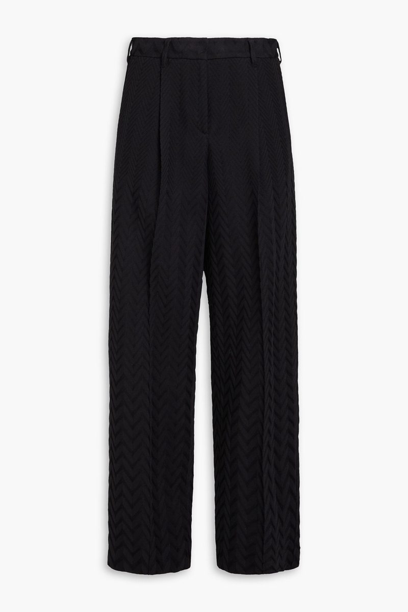 missoni - crochet-knit cotton-blend straight-leg pants - black - it 38