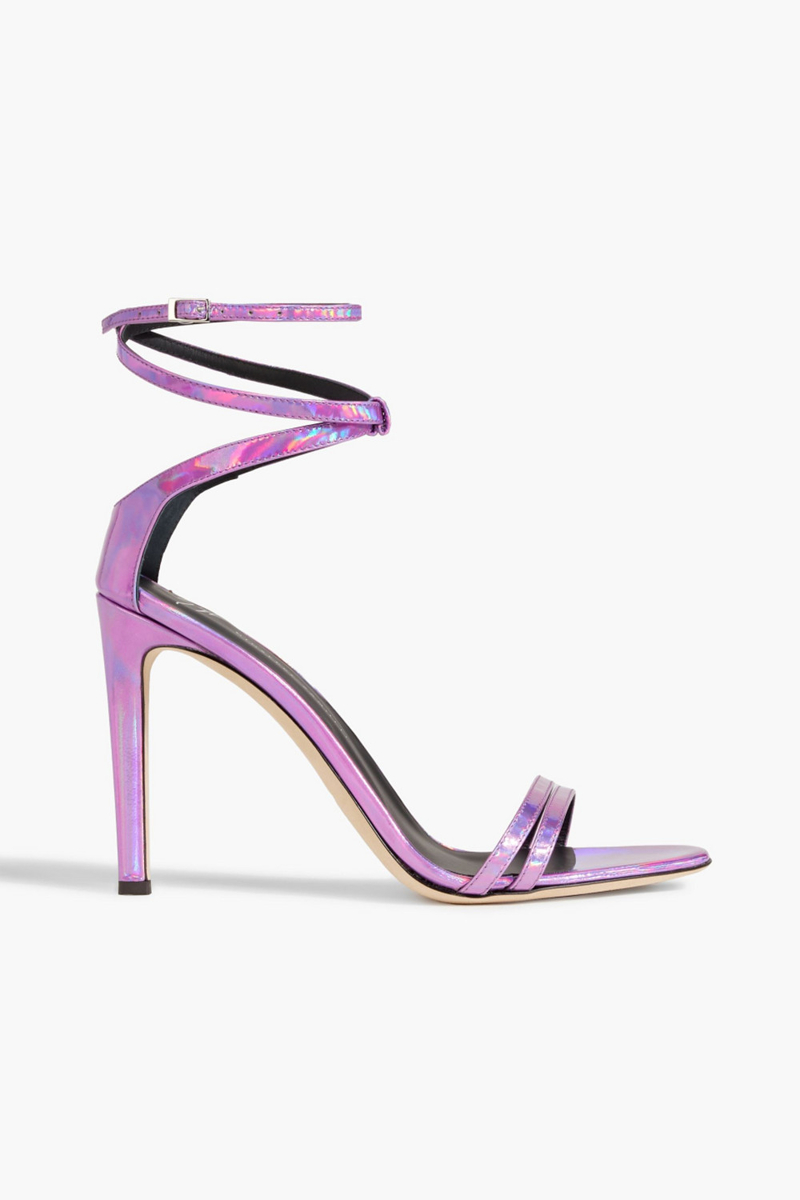 Giuseppe Zanotti - Catia iridescent-effect mirrored-leather sandals - Purple - EU 35