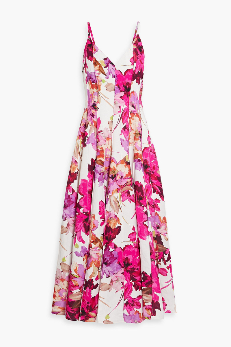 nicholas - floral-print linen-blend maxi dress - pink - us 4