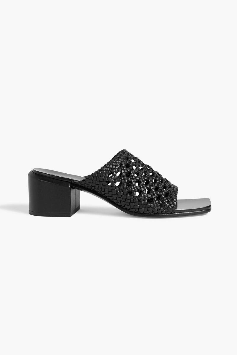 SIMKHAI - Elia woven leather mules - Black - EU 38