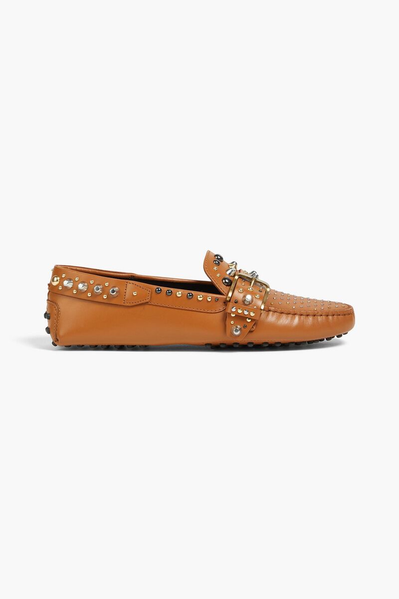 Tod's - Gommino studded leather loafers - Brown - EU 36