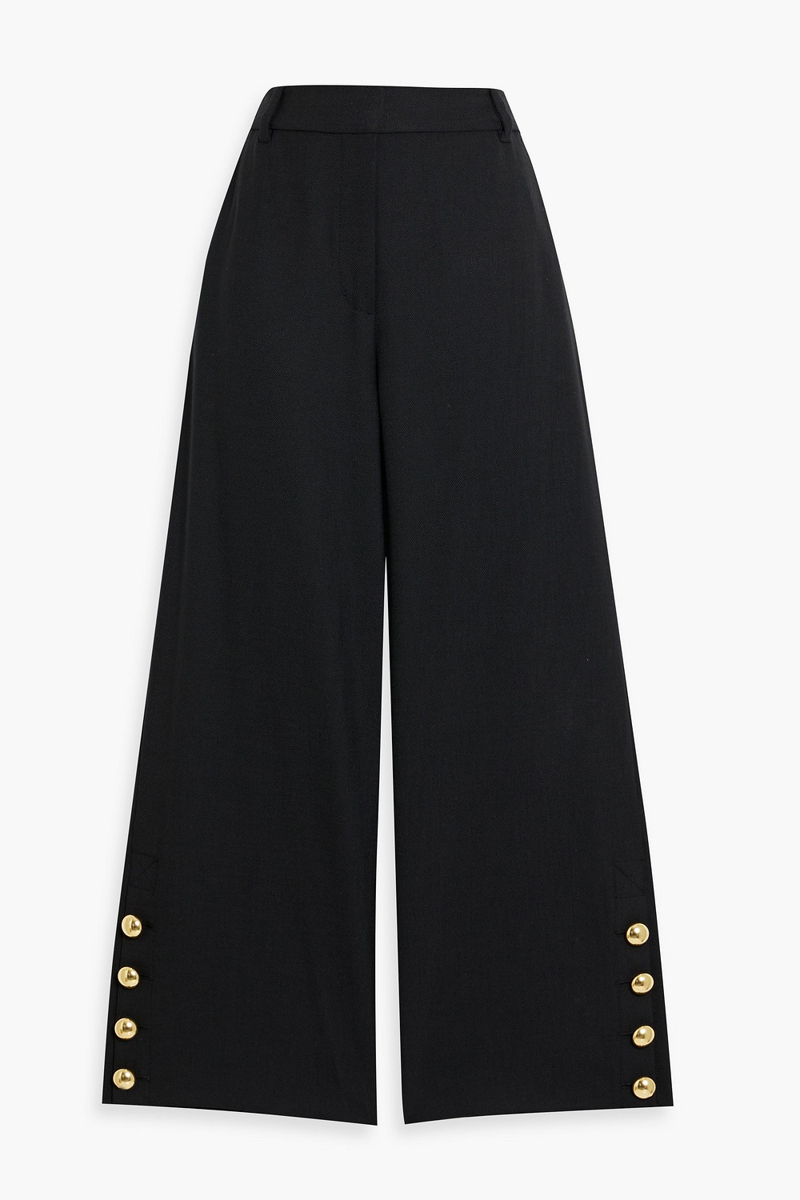 simkhai - miki cropped twill wide-leg pants - black - us 2