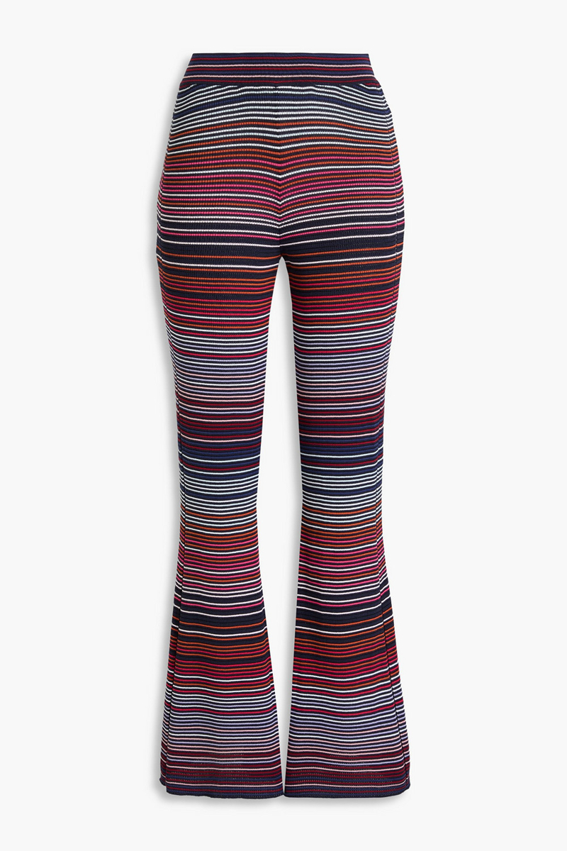 missoni - striped cotton-blend flared pants - blue - it 38