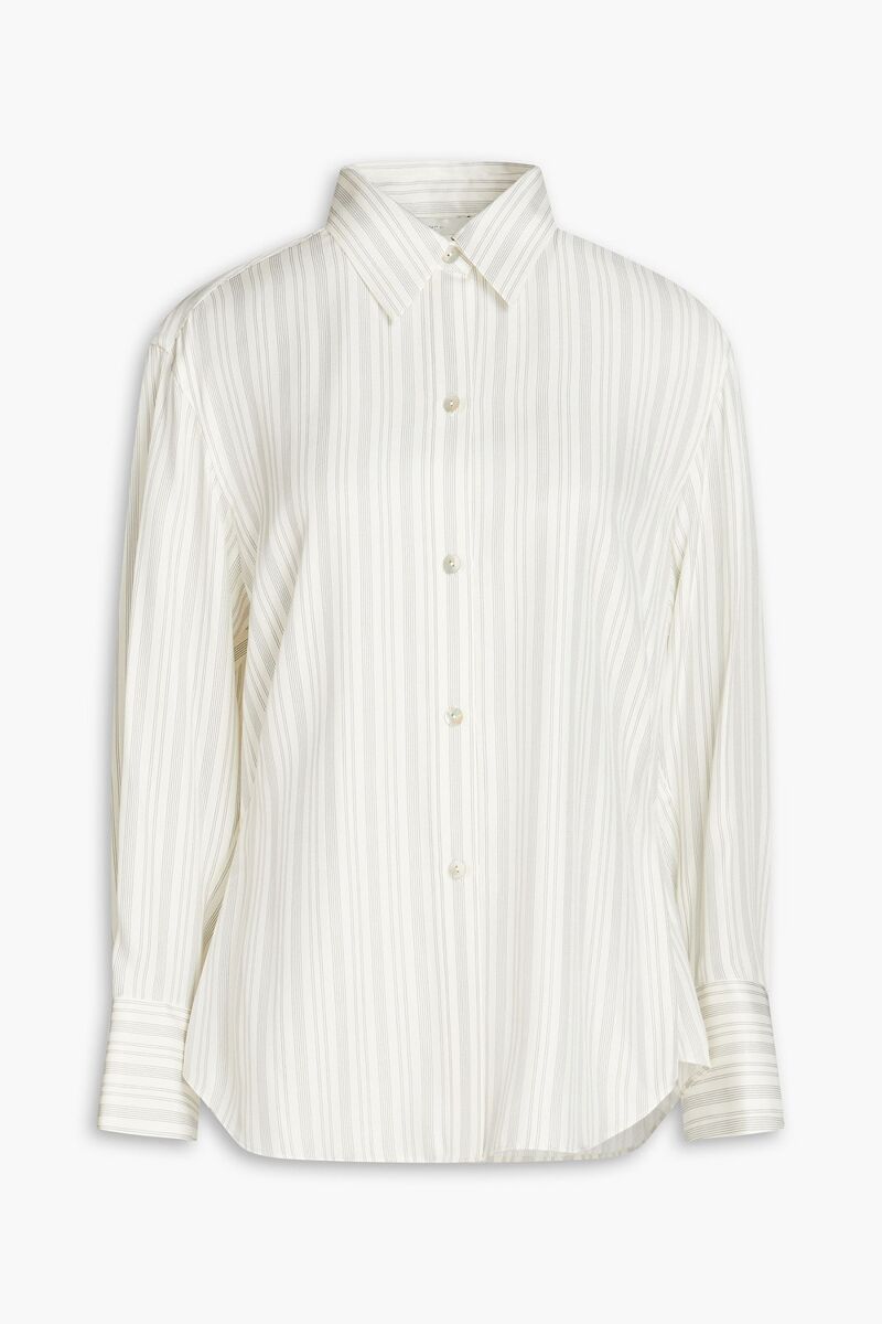 Vince. - Striped silk-blend twill shirt - White - S