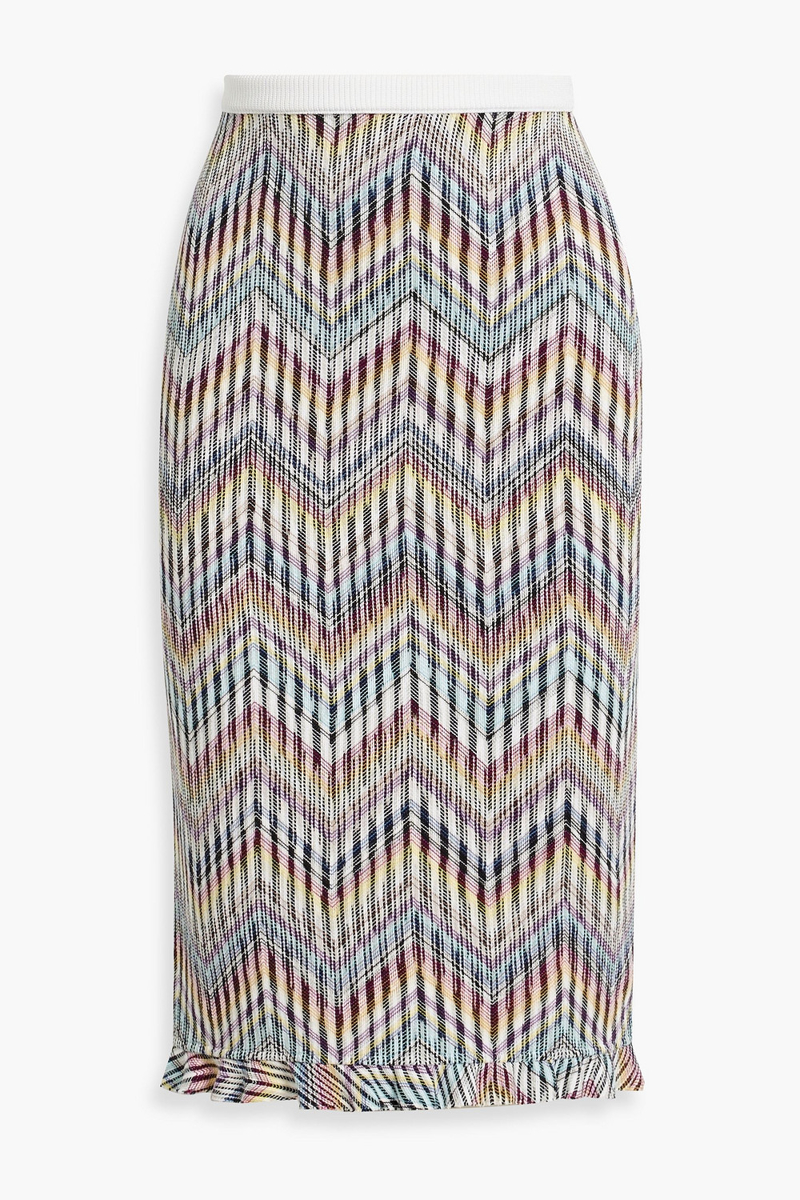 Missoni - Ruffled crochet-knit cotton-blend skirt - White - IT 40