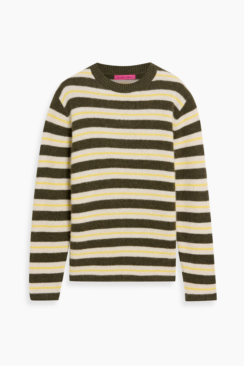 the elder statesman - sinful striped cashmere sweater - green - m