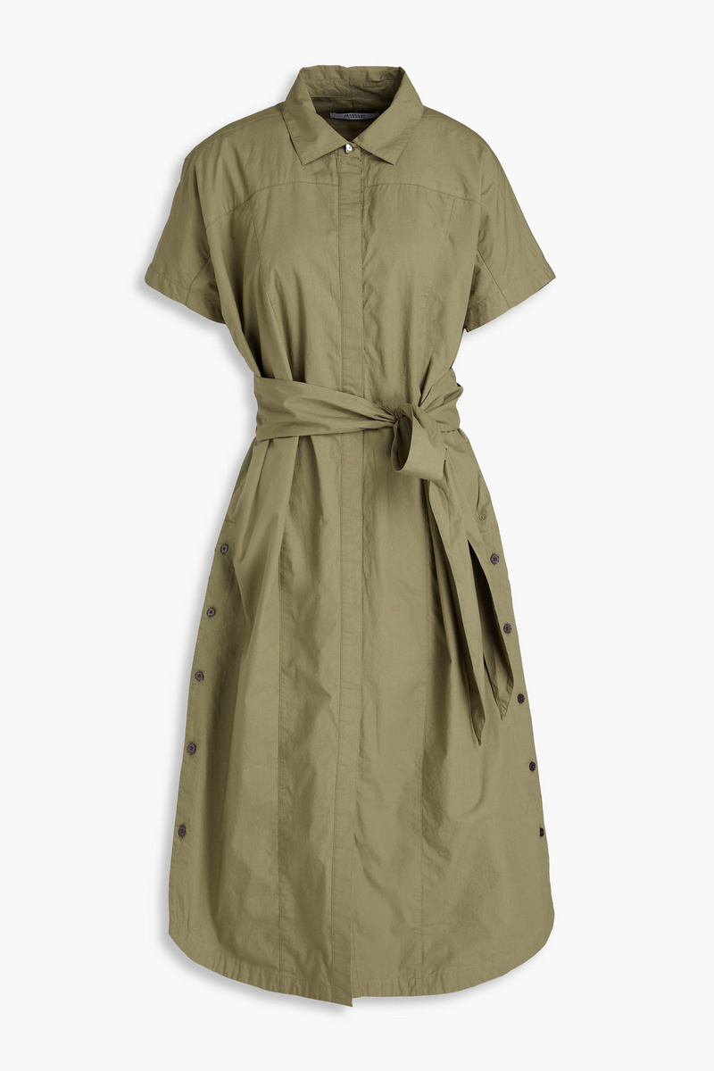 derek lam 10 crosby - mikala cotton-poplin midi shirt dress - green - s