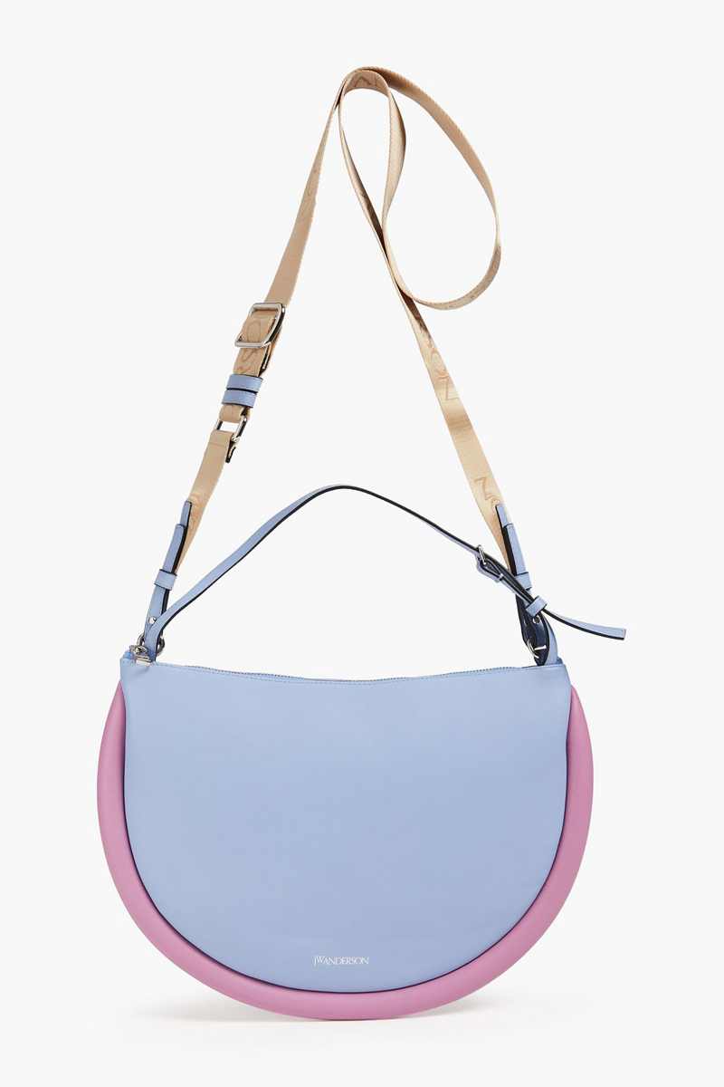 JW Anderson - Bumper Moon two-tone leather shoulder bag - Blue - OneSize