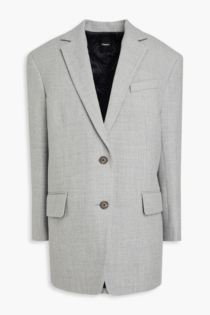 theory - wool-flannel blazer - gray - m/l