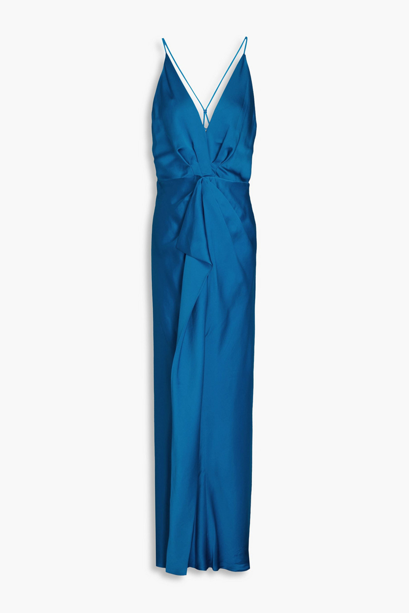 SIMKHAI - Giana ruffled satin-crepe gown - Blue - US 2