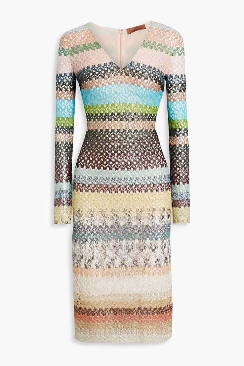 missoni - metallic crochet-knit dress - multicolor - it 38