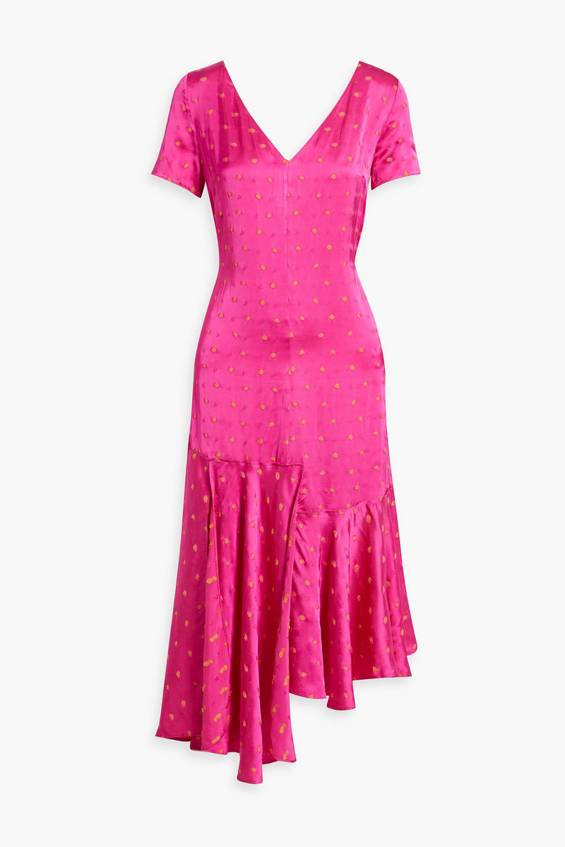 Marni - Asymmetric satin-jacquard dress - Pink - IT 42